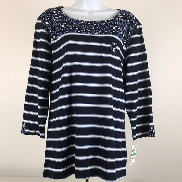 NWT Karen Scott Plus Scoop Neck Printed Top women’s size 0X - Picture 2 of 5